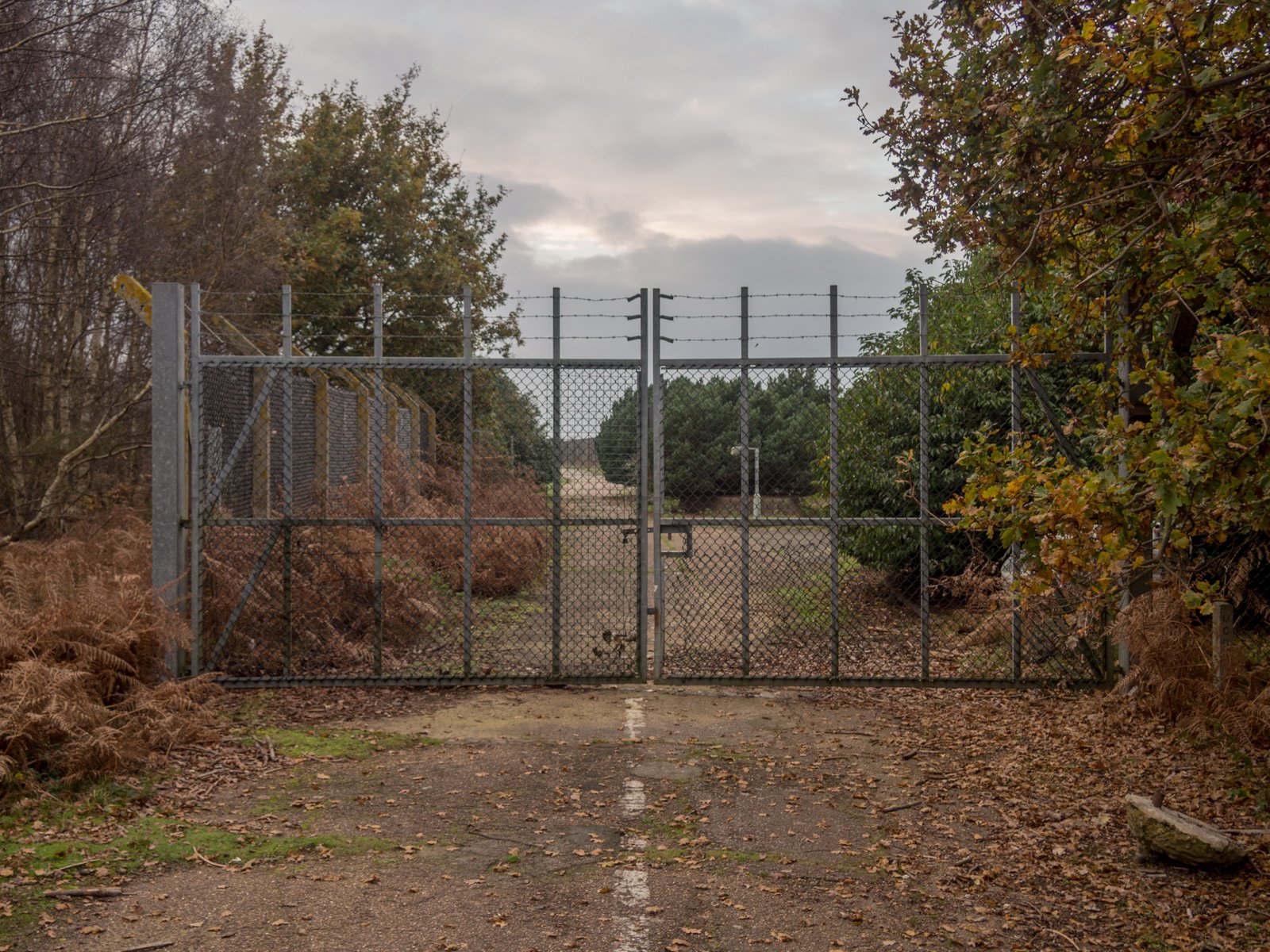 The East Gate at RAF Woodbridge, Suffolk, near where the Rendlesham Forest incident began on the night of December 26, 1980.