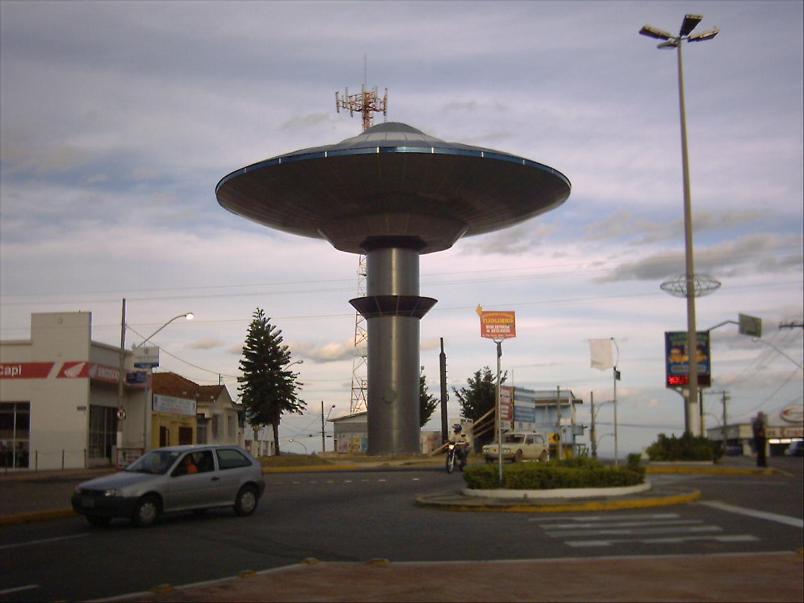 A second flying-saucer monument in Varginha, part of the city's embrace of its 'Brazil's Roswell' identity.